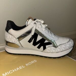 Michael Kors White and Silver Women's Sneakers
